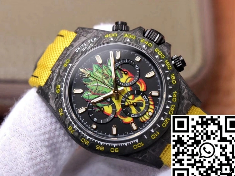 Fiber Carbon Rolex Chronograph Dial Daytona Edition Skull Cosmos Color 0402